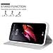 Custodia Compatibile Con Lg X Screen In Classy Argento - Coperchio Protettiva Con Chiusura Magnetica, Funzione Stand E Tasca Per Le Carte - Foto miniatura 4