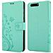 Cadorabo Custodia Compatibile Con Huawei P10 Plus In Turchese Fiore - Coperchio Protettivo In Design Floreale Con Chiusura Magnetica, Funzione Stand E Slot Per Carte - Foto miniatura 8