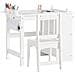 Tavolo Per Bambini Con Una Sedia Set Mobili Per Bambini Tavolo Da Dipingere Per Bambini Bianco Kmb60-w - Foto miniatura 1