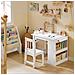 Tavolo Per Bambini Con Una Sedia Set Mobili Per Bambini Tavolo Da Dipingere Per Bambini Bianco Kmb60-w - Foto miniatura 5