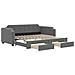 Divano Letto Estraibile Cassetti Grigio Scuro 90x190cm Tessuto - Foto miniatura 1