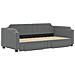 Divano Letto Estraibile Cassetti Grigio Scuro 90x190cm Tessuto - Foto miniatura 2