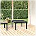 Poggiapiedi Da Giardino Con Cuscino In Polyrattan Nero E Grigio - Foto miniatura 6
