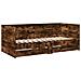 Divano Letto Con Cassetti Senza Materasso Rovere Fumo 75x190 Cm - Foto miniatura 3