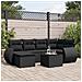Set Divani Da Giardino Con Cuscini 7pz Nero Polyrattan - Foto miniatura 3