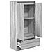 Armadio con Cassetto Grigio Sonoma 55,5x34x119,5 cm Truciolato - Foto miniatura 8