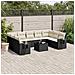 Set Divani Da Giardino 10pz Con Cuscini In Polyrattan Nero - Foto miniatura 1