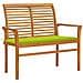 Panca Da Giardino Con Cuscino Verde Brillante 112 Cm Legno Teak - Foto miniatura 2