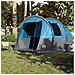 Tenda da Campeggio a Tunnel per 4 Persone Blu Impermeabile - Foto miniatura 2