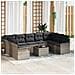 Set di Divani da Giardino 9 Pezzi con Cuscini Rattan Poliestere Nero, Divano da Giardino a Due Posti con Ripostiglio e Cuscini Rattan Poliestere Grigio - Foto miniatura 2