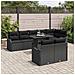 Set divano da giardino  9 pezzi con cuscini Nero Polyrattan, Divano da giardino  2 posti con cuscini Nero Polyrattan - Foto miniatura 3