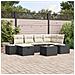 Set Divano da Giardino 7 Pezzi con Cuscini Nero Polyrattan - Foto miniatura 2