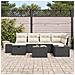 Set Divano da Giardino 7 Pezzi con Cuscini Nero Polyrattan - Foto miniatura 3