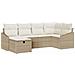 Set Divano Giardino 6 Pezzi con Cuscini Beige Rattan Sintetico - Foto miniatura 1