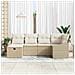Set Divano Giardino 6 Pezzi con Cuscini Beige Rattan Sintetico - Foto miniatura 3