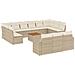 Set Divani da Giardino 14pz con Cuscini in Polyrattan Beige - Foto miniatura 1