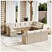 Set Divani da Giardino 14pz con Cuscini in Polyrattan Beige - Foto miniatura 2