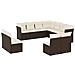 Set Divani da Giardino 11 pz con Cuscini Polyrattan Marrone - Foto miniatura 1