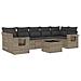 Set Divano da Giardino 8pz con Cuscini Grigio Chiaro Polyrattan - Foto miniatura 1