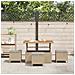 Set da Pranzo da Giardino in 4 Pezzi con Cuscini Beige Polyrattan Acacia - Foto miniatura 4