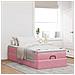 Struttura Letto Pouf con Materasso Rosa 90x200 cm in Velluto - Foto miniatura 3
