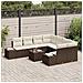 Set Divano da Giardino 9 pcs Marrone e Crema 55 x 55 x 37 cm - Foto miniatura 3