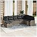Set Divano da Giardino con cuscino 8 pcs Grigio Poly Rattan - Foto miniatura 2