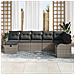 Set Divano da Giardino con cuscino 8 pcs Grigio Poly Rattan - Foto miniatura 3