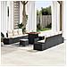 Set Divano da Giardino con cuscino 10 pcs Nero Poly Rattan - Foto miniatura 2