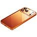 Custodia Bumper Arancione In Lega Di Alluminio Compatibile Con Iphone 17 Pro Max - Chiusura Magnetica E Retro Trasparente - Foto miniatura 3