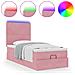 Struttura Letto Pouf con Materassi Rosa 80x200 cm Velluto - Foto miniatura 5