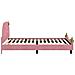 Struttura letto bambini con testata Rosa 90 x 200 cm Velluto - Foto miniatura 6