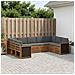 Set divano sezionale con cuscino 7 pcs Naturale e Antracite - Foto miniatura 2
