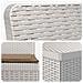 Divano da Giardino 5 Posti con Cuscini Stile Rattan PP Bianco - Foto miniatura 6