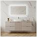 Mobile sottolavabo, Marrone e bianco, 160 cm, Con piano d'appoggio, 2 cassetti, MDF, 2 ante, Ripiano integrato, MODERNO - Foto miniatura 5