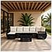Set Divano da Giardino 8 pz Nero e Bianco Crema polyrattan - Foto miniatura 4