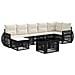 Set Divano da Giardino 8 pz Nero e Bianco Crema polyrattan - Foto miniatura 1