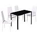 Set Tavolo Da Pranzo 5 Pezzi Nero E Bianco - Foto miniatura 3