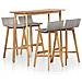 Set Da Bar Per Esterni 5 Pz In Polyrattan E Massello D'acacia - Foto miniatura 1