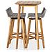 Set Da Bar Per Esterni 5 Pz In Polyrattan E Massello D'acacia - Foto miniatura 2