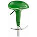 Sgabello Design SADDLE in Plastica - Sgabello Penisola Cucina con Poggiapiedi - Sgabello Girevole Regolabile H 60-81cm - Sedia Sgabello Moderna Metallo Cromato, Carico Max 120kg Verde - Foto miniatura 2