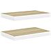 Scaffali A Parete 2 Pz Rovere E Bianco 40x23x3,8 Cm In Mdf - Foto miniatura 2