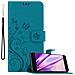 Cadorabo Custodia Compatibile Con Huawei P10 Plus In Blu Fiore - Coperchio Protettivo In Design Floreale Con Chiusura Magnetica, Funzione Stand E Slot Per Carte - Foto miniatura 1