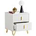 Comodini Letto Con 2 Cassetti Tavolino Da Salotto O Soggiorno Tavolino Telefono Bianco 40x40x47cm, Fbt115-w - Foto miniatura 1
