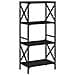 Libreria A 4 Ripiani Nera 59x35x132 Cm In Legno Multistrato - Foto miniatura 2