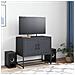 Mobile Tv Antracite 68,5x39x60,5 Cm In Acciaio - Foto miniatura 2