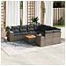 Set Divano da Giardino 9 pz con Cuscini Grigio in Polyrattan - Foto miniatura 2