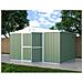 Box Deposito Garage Giardino In Lamiera Zincata 403x269cm X H 215cm - 149kg - 10,84mq Verde - Foto miniatura 5