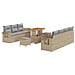 Set di divani da giardino  da 10 pezzi con cuscini in polyrattan beige Acacia, Set da pranzo da giardino  da 3 pezzi con cuscini in polyrattan beige Acacia - Foto miniatura 1