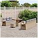 Set di divani da giardino  da 10 pezzi con cuscini in polyrattan beige Acacia, Set da pranzo da giardino  da 3 pezzi con cuscini in polyrattan beige Acacia - Foto miniatura 3